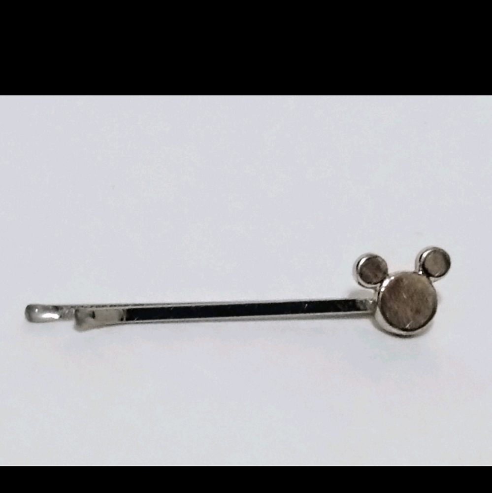 Vintage Silver Tone Mickey Mouse Bobby Pin